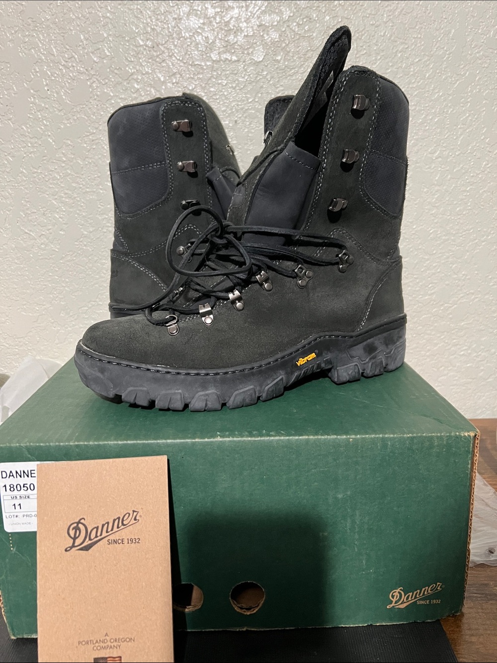 Danner Black Suede Hiking Boots